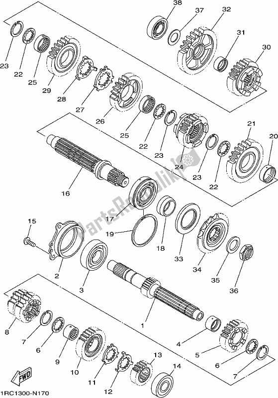 Toutes les pièces pour le Transmission du Yamaha XSR 900 AH MTM 850H 2017