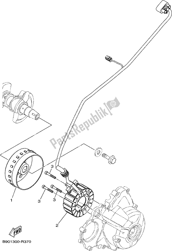 All parts for the Generator of the Yamaha XSR 900 AK MTM 850K 2019