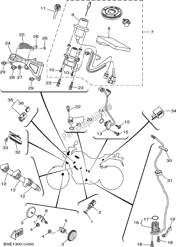 All parts for the Electrical 2 of the Yamaha XSR 900 AL MTM 850L 2020