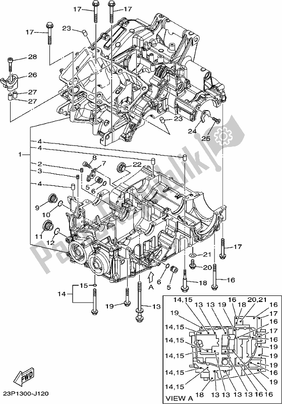 Todas las partes para Caja Del Cigüeñal de Yamaha XT 1200 ZE 2019