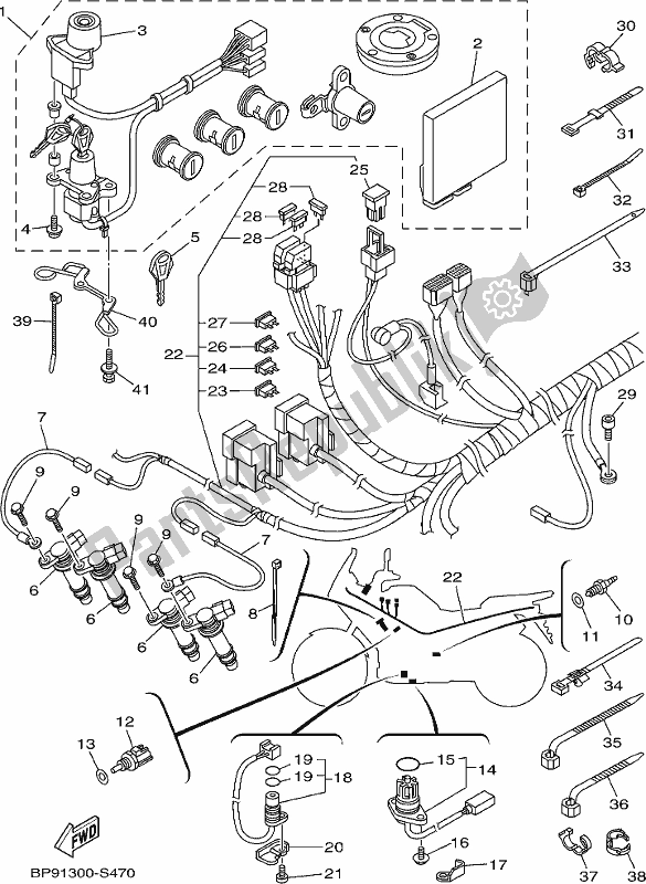 All parts for the Electrical 1 of the Yamaha XT 1200 ZE 2019