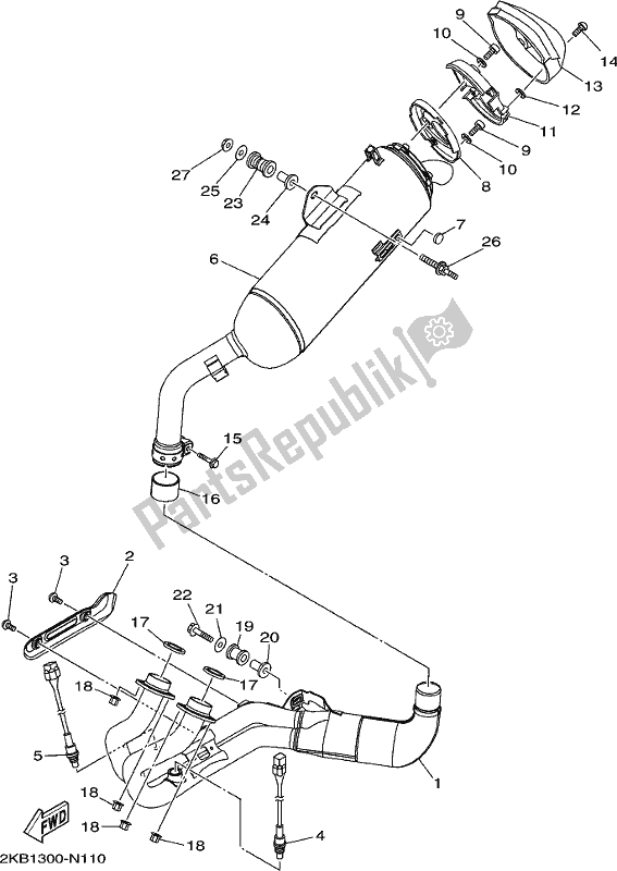 Tutte le parti per il Scarico del Yamaha XT 1200 ZE 2019