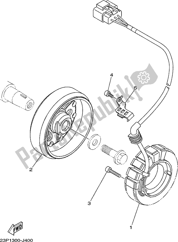 All parts for the Generator of the Yamaha XT 1200 ZE 2019