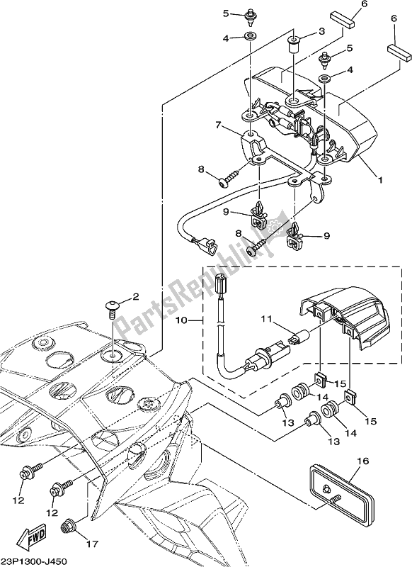 All parts for the Taillight of the Yamaha XT 1200 ZE 2019