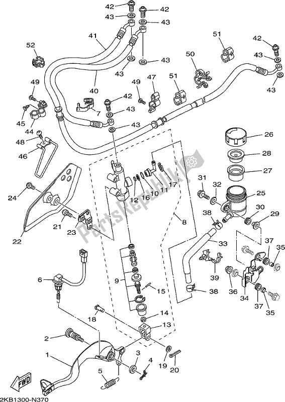 Wszystkie części do Tylny Cylinder G?ówny Yamaha XT 1200 ZE 2020