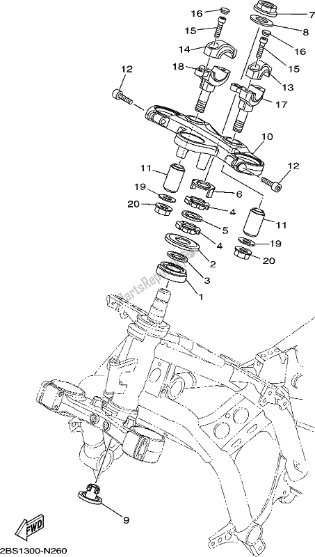 Toutes les pièces pour le Pilotage du Yamaha XT 1200 ZE 2020