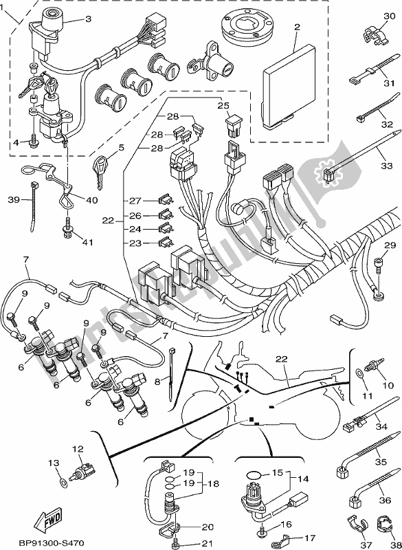 All parts for the Electrical 1 of the Yamaha XT 1200 ZE 2021