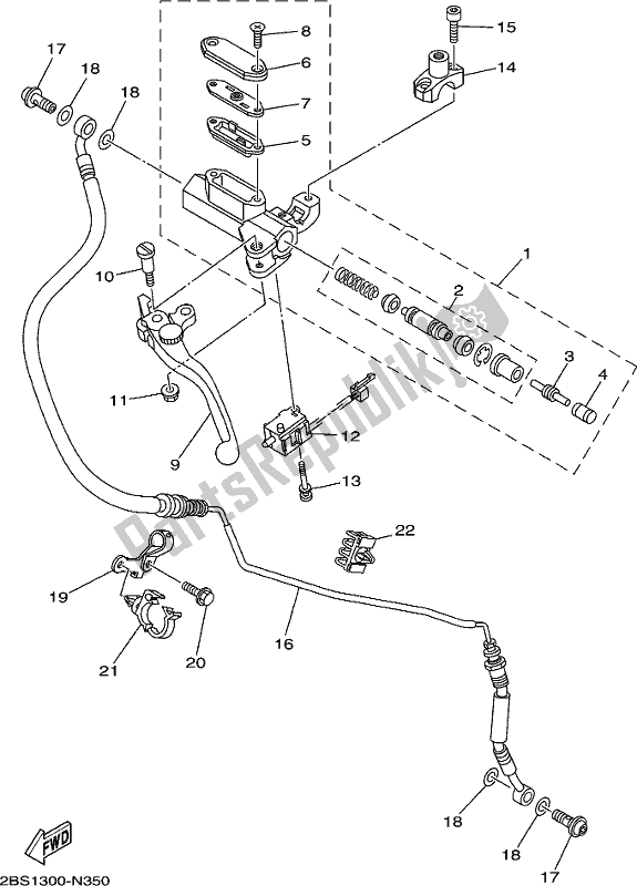 All parts for the Front Master Cylinder 2 of the Yamaha XT 1200 ZE 2021