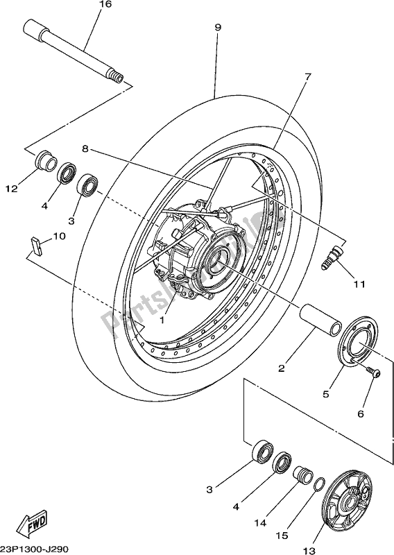 Todas as partes de Roda Da Frente do Yamaha XT 1200 ZE 2021