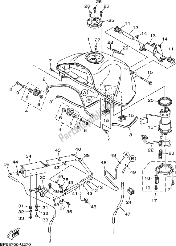 Tutte le parti per il Carburante del Yamaha XT 1200 ZE 2021