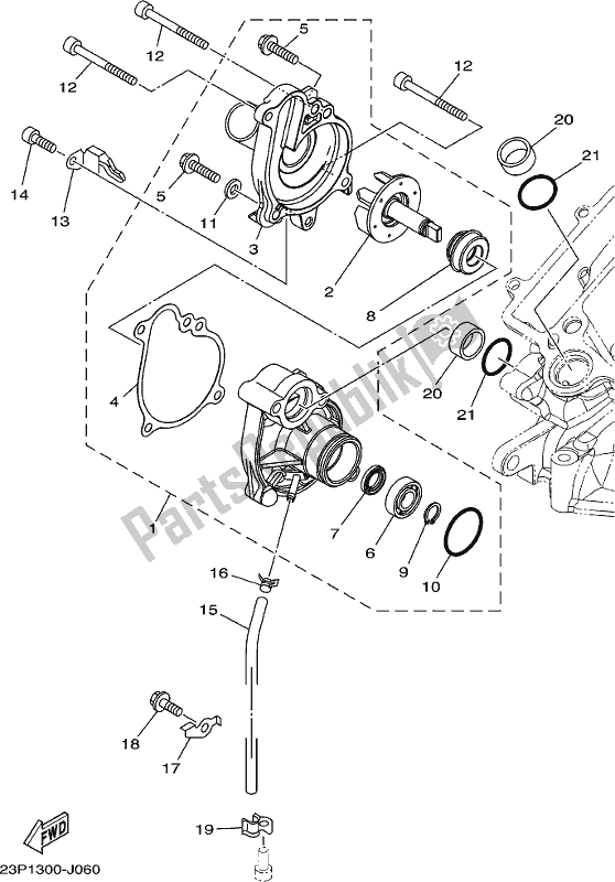 Todas las partes para Bomba De Agua de Yamaha XT 1200 ZE 2021