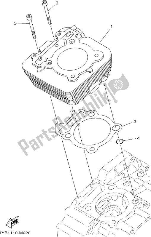 All parts for the Cylinder of the Yamaha XT 250 2017