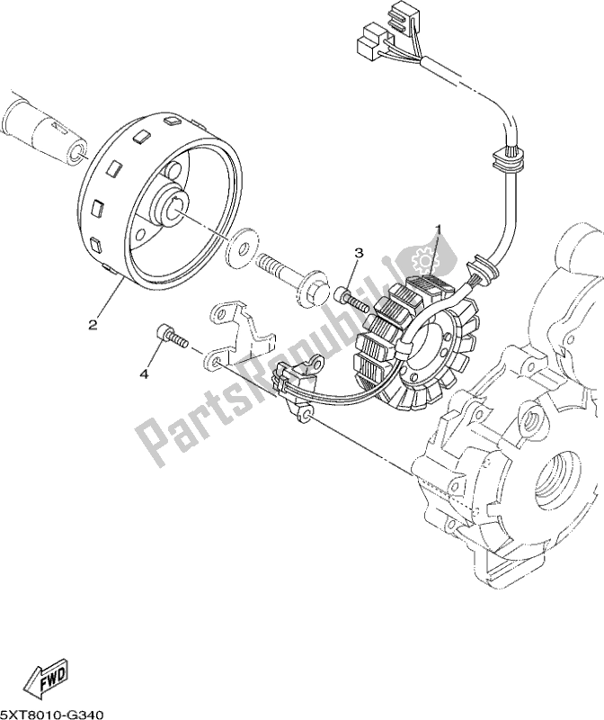 All parts for the Generator of the Yamaha XT 250 2017