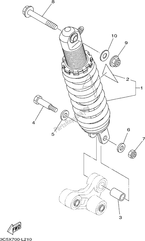 All parts for the Rear Suspension of the Yamaha XT 250 2017