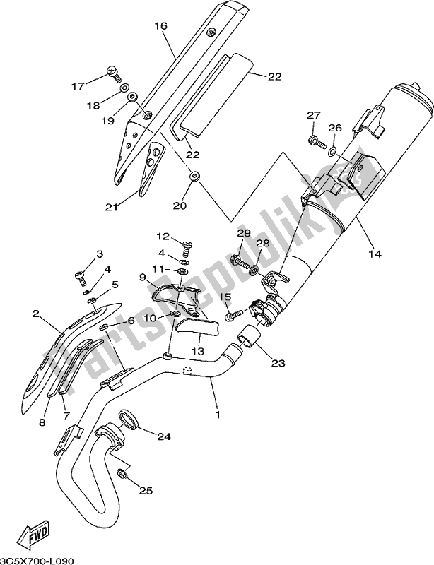 Wszystkie części do Wydechowy Yamaha XT 250 2018