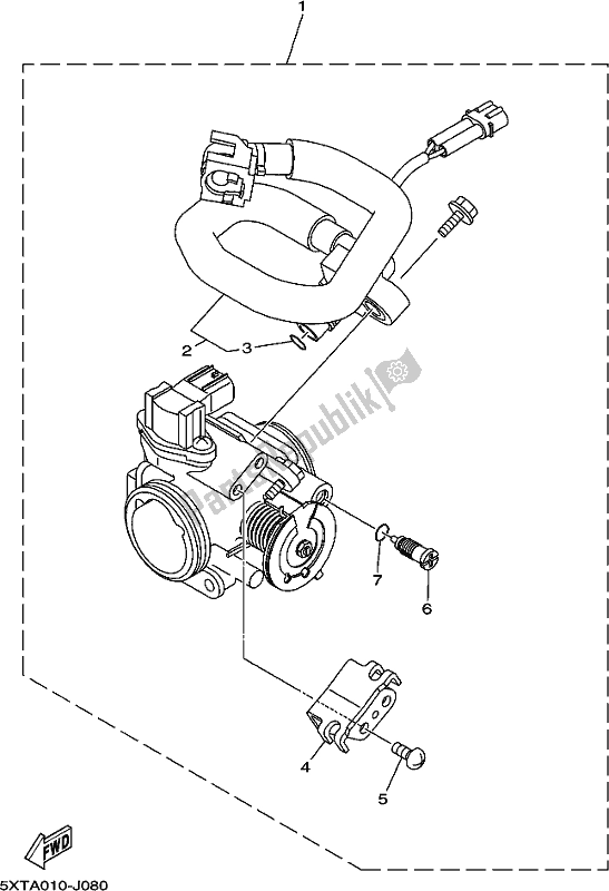 All parts for the Intake 2 of the Yamaha XT 250 2018