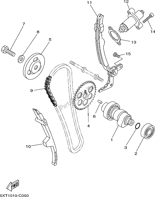 All parts for the Camshaft & Chain of the Yamaha XT 250 2019