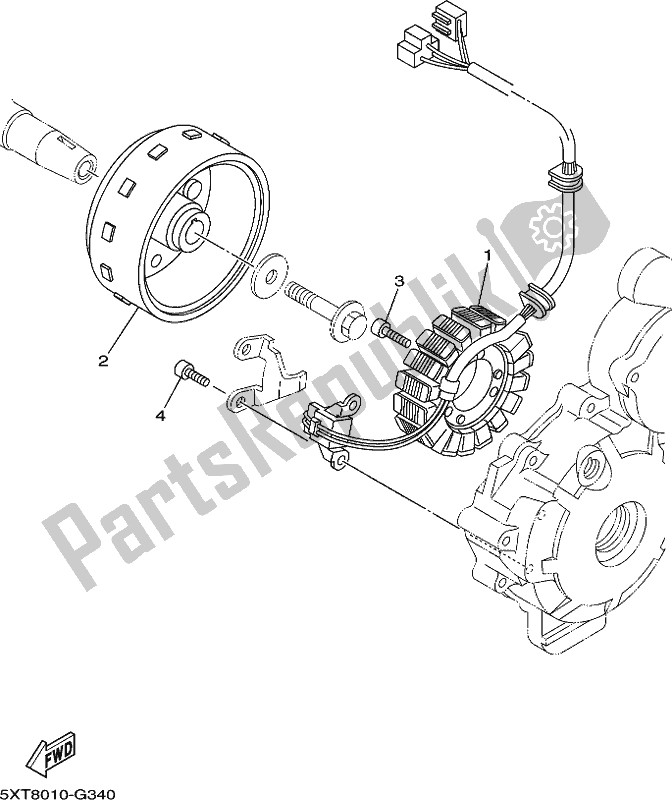 All parts for the Generator of the Yamaha XT 250 2019