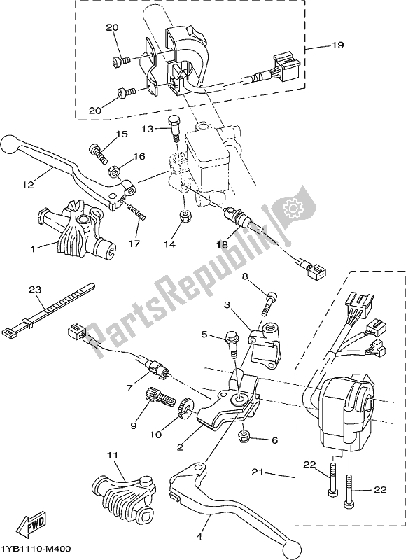 Toutes les pièces pour le Interrupteur Et Levier De Poignée du Yamaha XT 250 2019