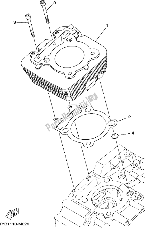 Tutte le parti per il Cilindro del Yamaha XT 250 2020