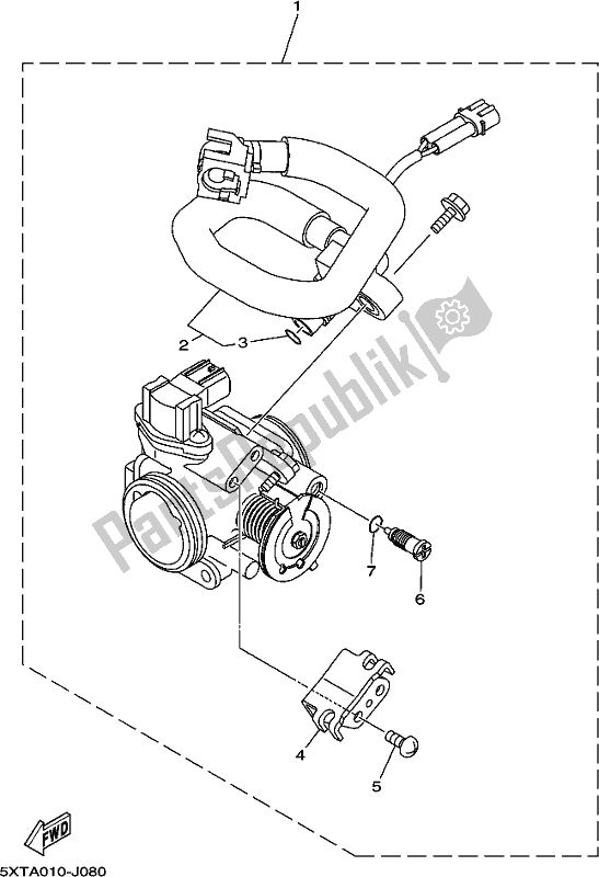 Tutte le parti per il Immissione 2 del Yamaha XT 250 2020