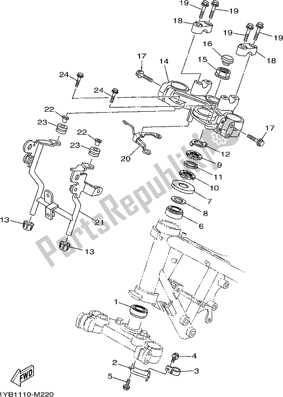 Tutte le parti per il Timone del Yamaha XT 250 2020