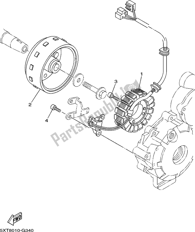 All parts for the Generator of the Yamaha XT 250 2021