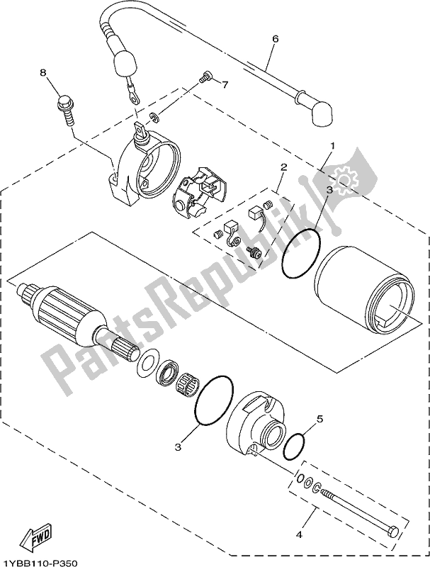 Toutes les pièces pour le Demarreur du Yamaha XT 250 2021