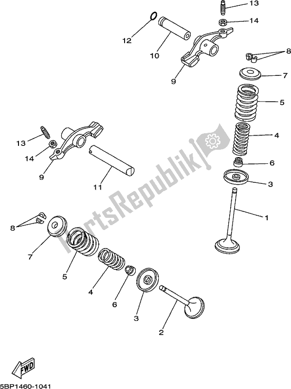 All parts for the Valve of the Yamaha XT 250 2021