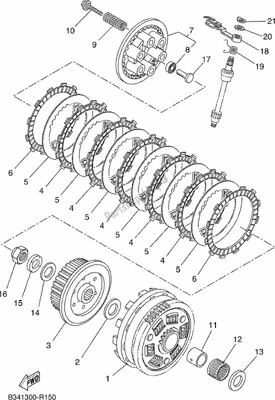 All parts for the Clutch of the Yamaha Tenere 700 690 2020