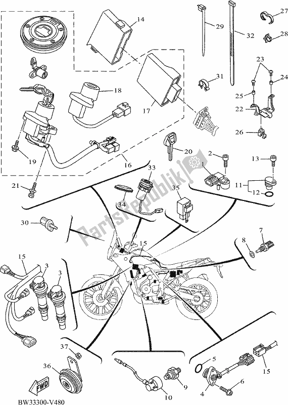 All parts for the Electrical 2 of the Yamaha Tenere 700 690 2020