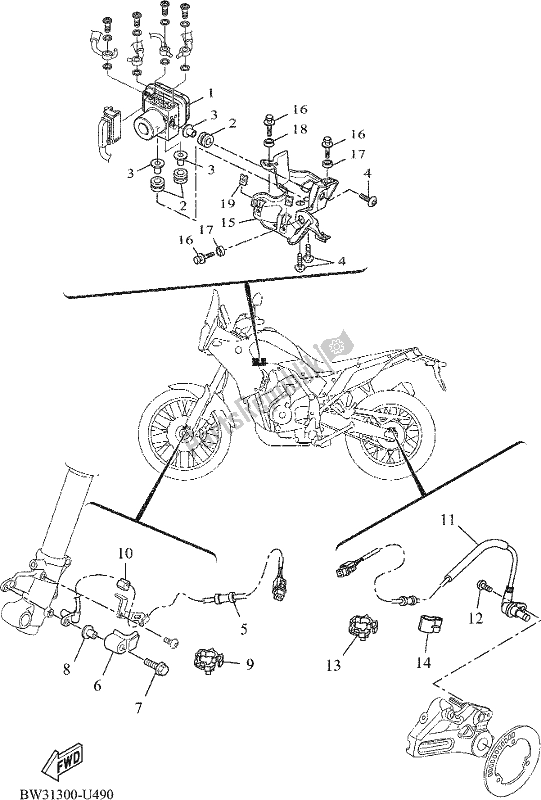 All parts for the Electrical 3 of the Yamaha Tenere 700 690 2020