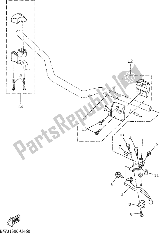 Toutes les pièces pour le Interrupteur Et Levier De Poignée du Yamaha Tenere 700 690 2020