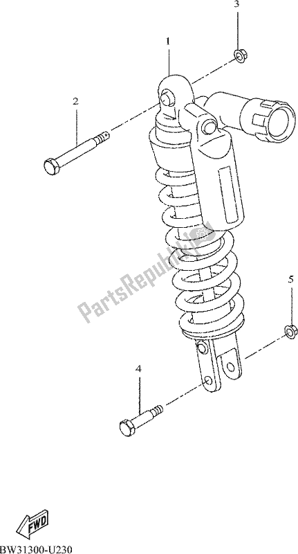 All parts for the Rear Suspension of the Yamaha Tenere 700 690 2020