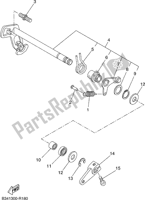 All parts for the Shift Shaft of the Yamaha Tenere 700 690 2020