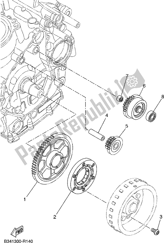 All parts for the Starter of the Yamaha Tenere 700 690 2020