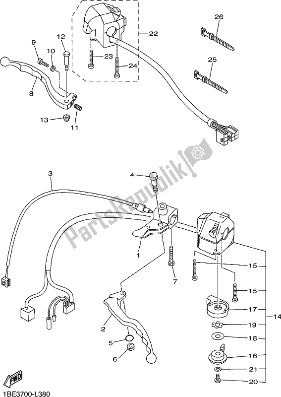 Todas las partes para Interruptor De Palanca Y Palanca de Yamaha XV 250 2017