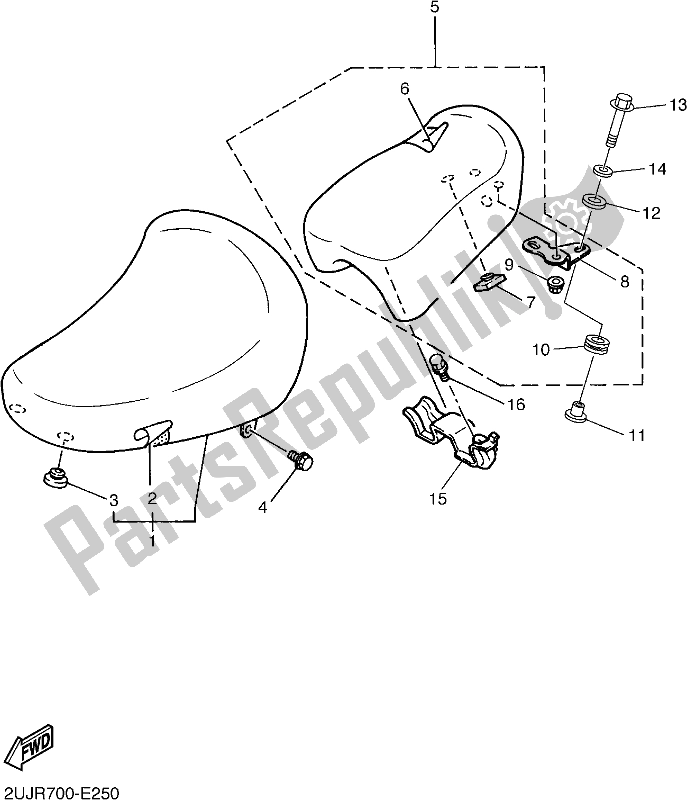 All parts for the Seat of the Yamaha XV 250 2017