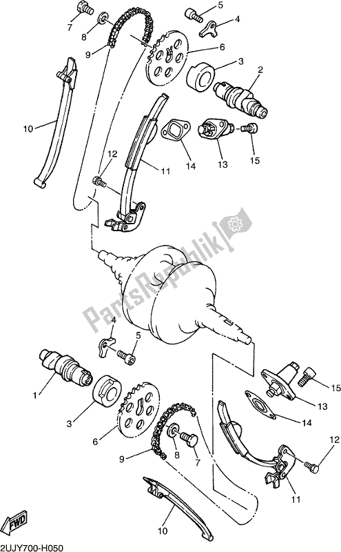 All parts for the Camshaft & Chain of the Yamaha XV 250 2018