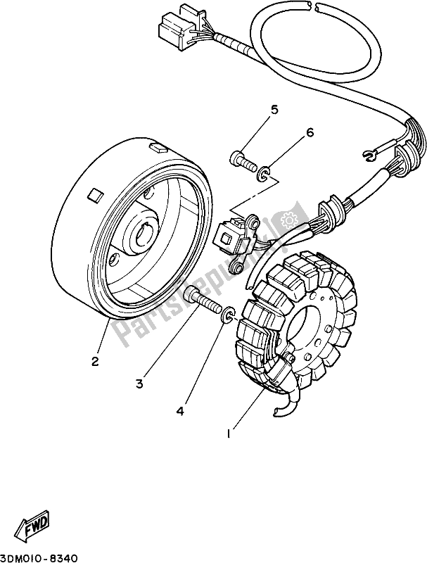 All parts for the Generator of the Yamaha XV 250 2018