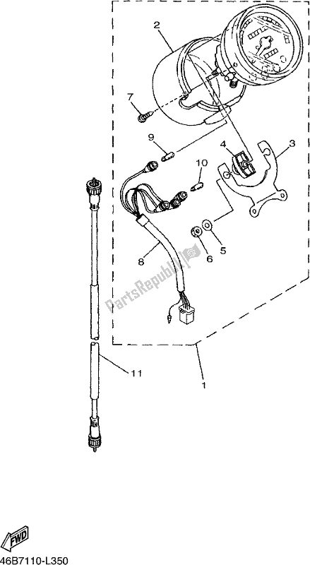 All parts for the Meter of the Yamaha XV 250 2018