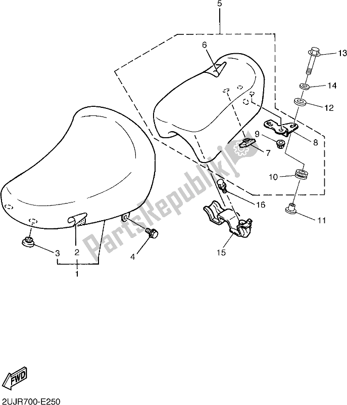 All parts for the Seat of the Yamaha XV 250 2018