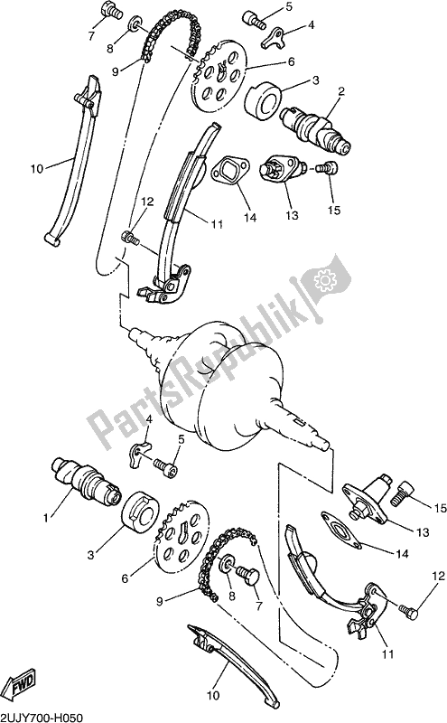 All parts for the Camshaft & Chain of the Yamaha XV 250 2019