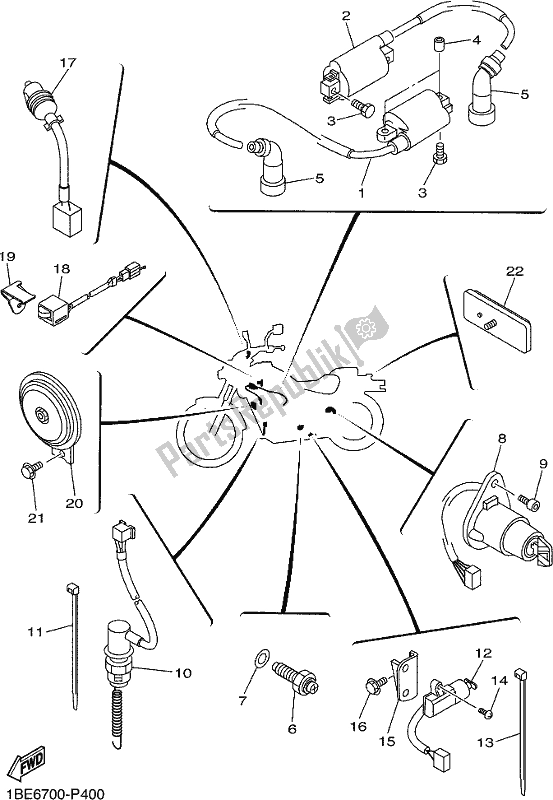 All parts for the Electrical 2 of the Yamaha XV 250 2019