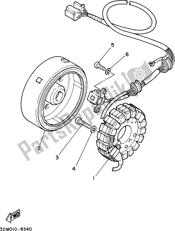 All parts for the Generator of the Yamaha XV 250 2019