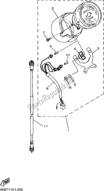 Toutes les pièces pour le Mètre du Yamaha XV 250 2019