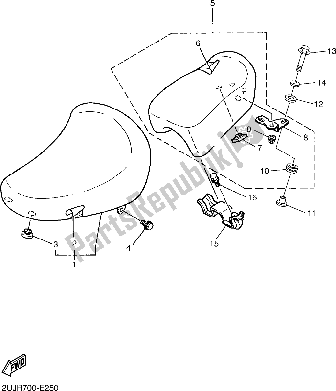 All parts for the Seat of the Yamaha XV 250 2019
