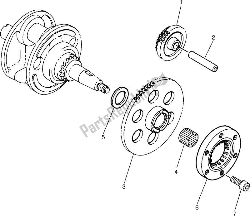 All parts for the Starter Clutch of the Yamaha XV 250 2019