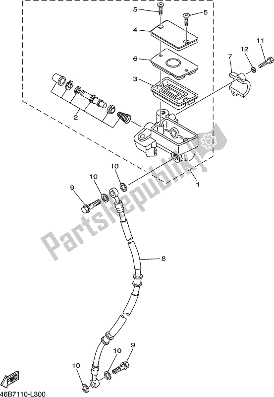 Wszystkie części do Przedni Cylinder G?ówny Yamaha XV 250 2020