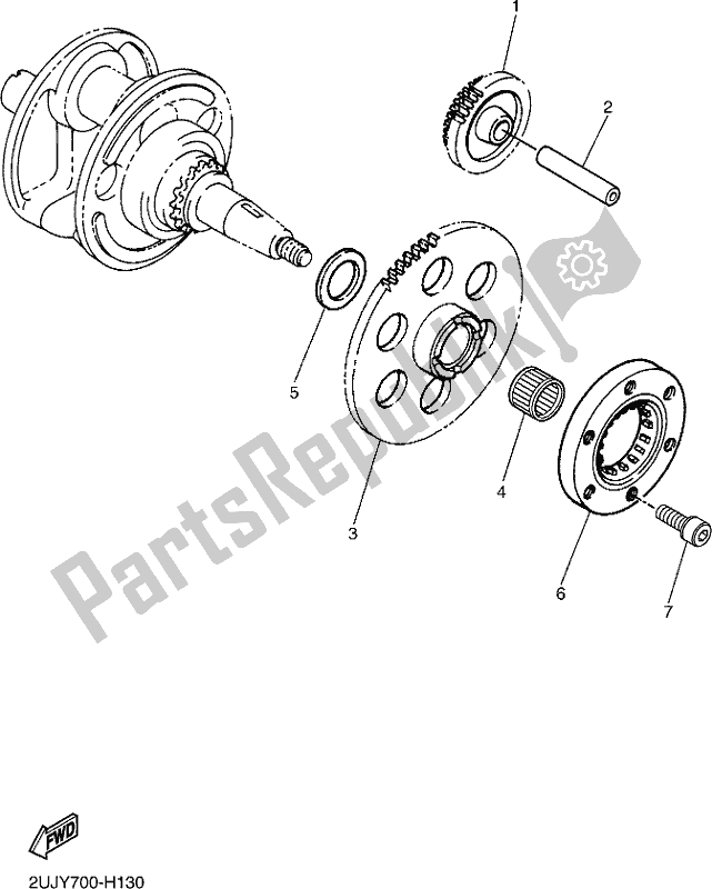 All parts for the Starter Clutch of the Yamaha XV 250 2020